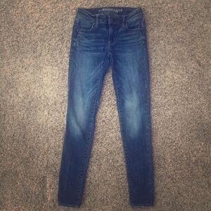 American Eagle super stretch skinny jeans.